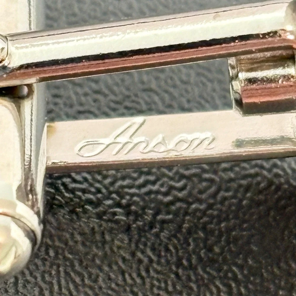 Anson Mens Cufflinks OS Silver Grace Line Sailing Ship Vintage Nautical